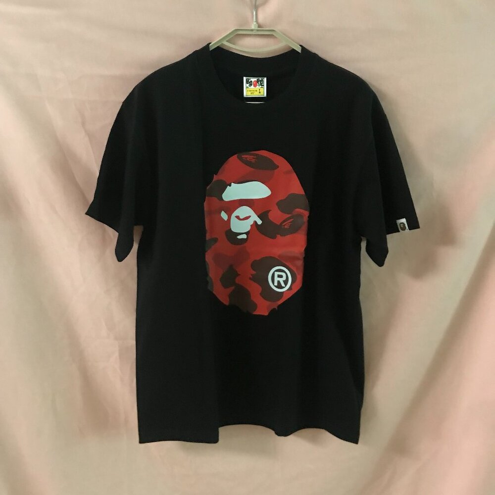 Men BAPE👕 Color Camo By Tee  Black 💗 Red